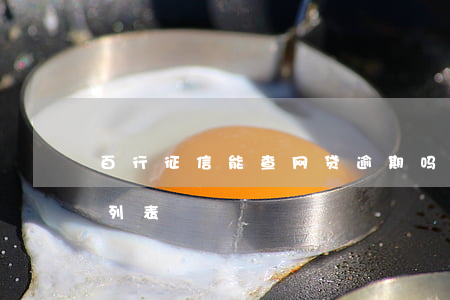 百行征信能查网贷逾期吗(上百行征信的网贷列表)