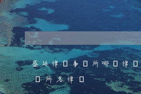 盛廷律師事務所哪個律師好(法制盛邦律師事務所名律師)