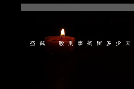 盜竊一般刑事拘留多少天