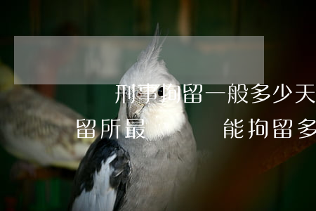 盜竊刑事拘留一般多少天可以放出來(盜竊拘留所最長時間能拘留多久)