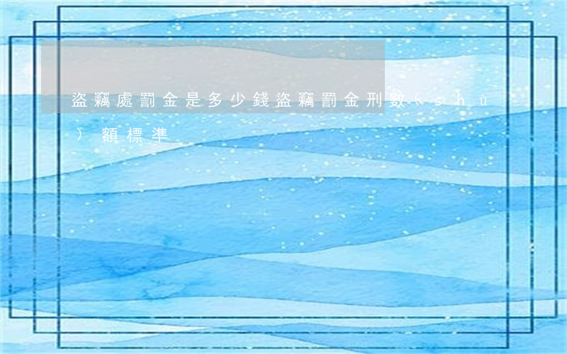 盜竊處罰金是多少錢(盜竊罰金刑數(shù)額標準)