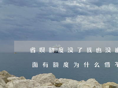 省呗额度没了我也没逾期怎么回事-省呗上面有额度为什么借不成功呢