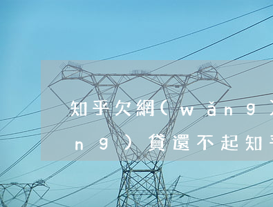 知乎欠網(wǎng)貸不還的人(網(wǎng)貸還不起知乎)