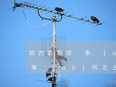 知名婚姻律師事務(wù)所(婚姻家事律師事務(wù)所怎么樣)