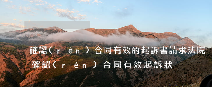 確認(rèn)合同有效的起訴書(請求法院確認(rèn)合同有效起訴狀)