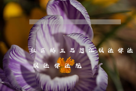 社区矫正思想汇报法律法规(社区矫正思想汇报法律法规)