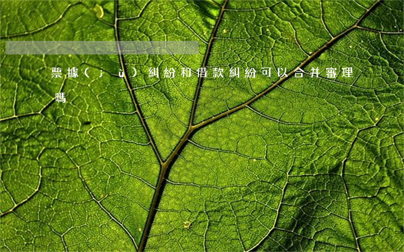 票據(jù)糾紛和借款糾紛可以合并審理嗎