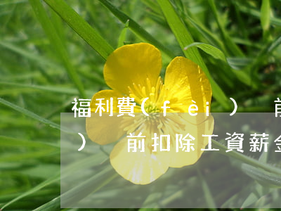 福利費(fèi)稅前扣除(福利費(fèi)稅前扣除工資薪金包含哪些)