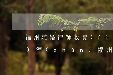 福州離婚律師收費(fèi)標(biāo)準(zhǔn)(福州離婚律師事務(wù)所排行)