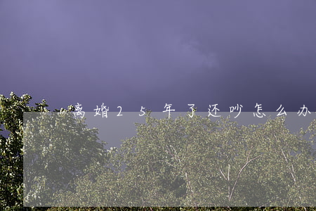 离婚25年了还吵怎么办