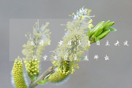 离婚6岁孩子有自主决定跟谁吗(离婚后孩子几岁有自主选择权)