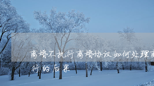 离婚不执行离婚协议如何处理(离婚协议不执行的后果)