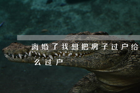 离婚了我想把房子过户给别人(离了婚房子怎么过户)