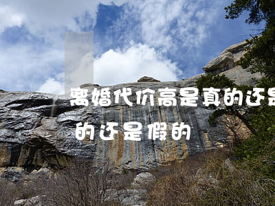 离婚代价高是真的还是假的(离婚代价高是真的还是假的)