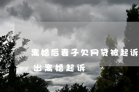 离婚后妻子欠网贷被起诉(老公有网贷老婆提出离婚起诉)