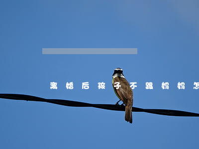 离婚后孩子不跟妈妈怎么办