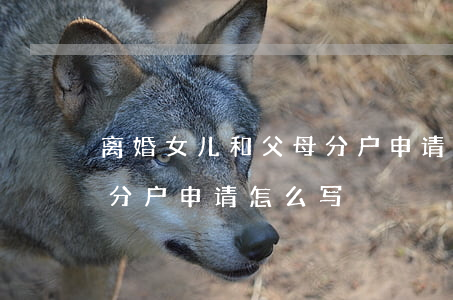 离婚女儿和父母分户申请书怎么填(夫妻离婚分户申请怎么写)