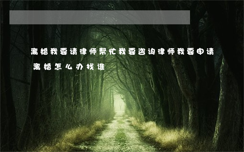 离婚我要请律师帮忙(我要咨询律师我要申请离婚怎么办找谁)