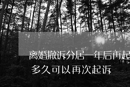 离婚撤诉分居一年后再起诉(离婚案撤诉以后多久可以再次起诉)