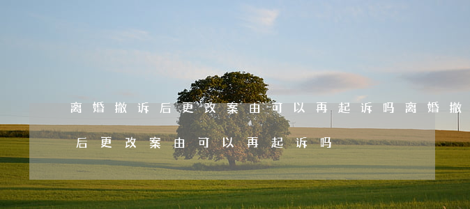 离婚撤诉后更改案由可以再起诉吗(离婚撤诉后更改案由可以再起诉吗)