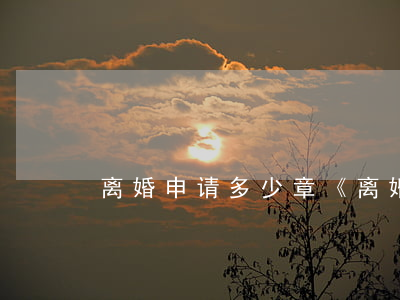 离婚申请多少章(《离婚申请》)