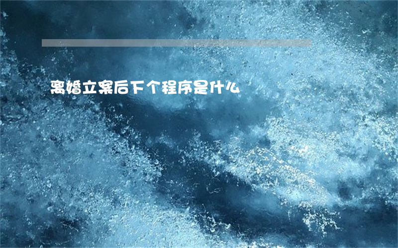 离婚立案后下个程序是什么