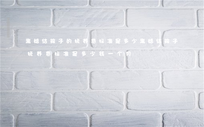 离婚给孩子的抚养费标准是多少(离婚给孩子抚养费标准是多少钱一个月)