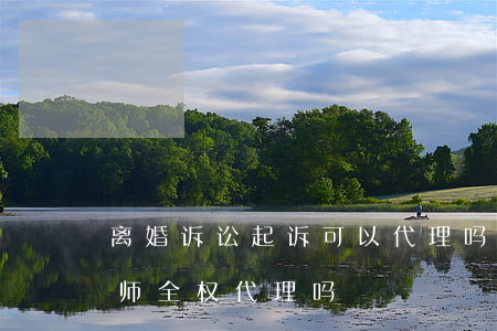 离婚诉讼起诉可以代理吗(起诉离婚可以由律师全权代理吗)