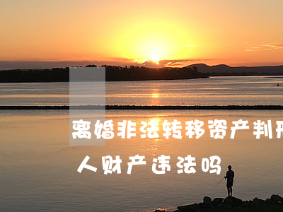 离婚非法转移资产判刑标准(离婚之前转移个人财产违法吗)