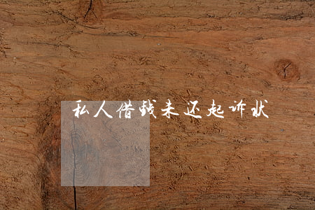 私人借钱未还起诉状