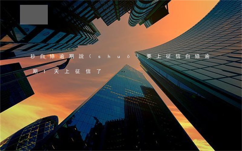 秒白條逾期說(shuō)要上征信(白條逾期1天上征信了)