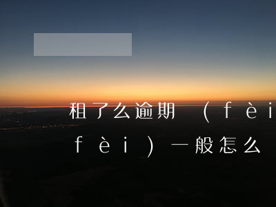 租了么逾期費(fèi)率(租房子逾期費(fèi)一般怎么樣算)
