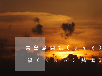 秦皇島開設(shè)賭場罪律師(石家莊開設(shè)賭場罪案例)