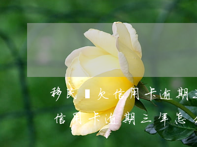 移民戶欠信用卡逾期三年怎么搞-移民戶欠信用卡逾期三年怎么搞清楚