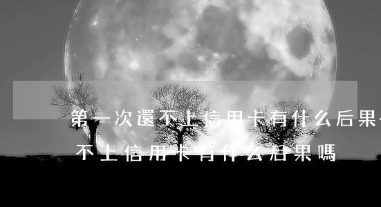 第一次還不上信用卡有什么后果-第一次還不上信用卡有什么后果嗎