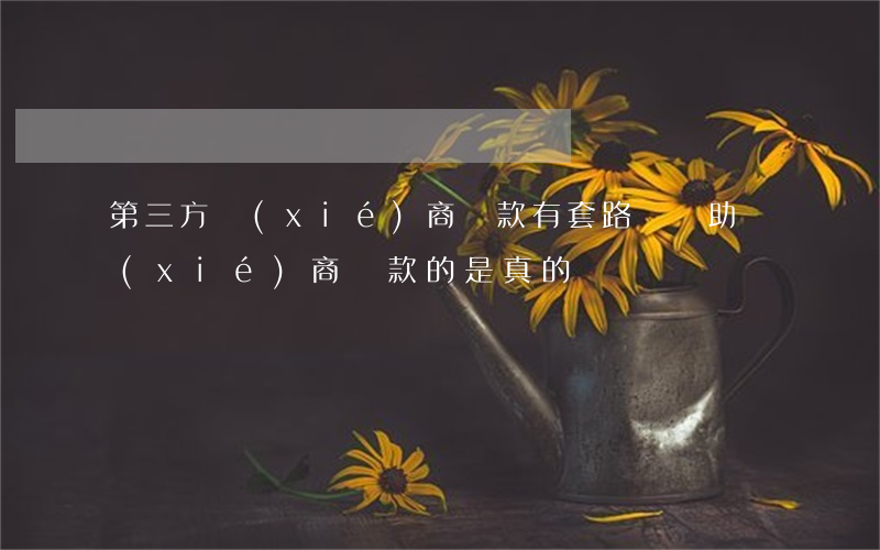 第三方協(xié)商還款有套路嗎(幫助協(xié)商還款的是真的嗎)