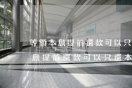 等額本息提前還款可以只還本金嗎-等額本息提前還款可以只還本金嗎