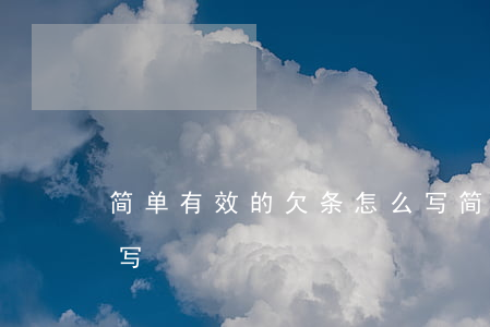 简单有效的欠条怎么写(简单有效的欠条怎么写)