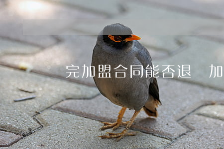 簽完加盟合同能否退還加盟費