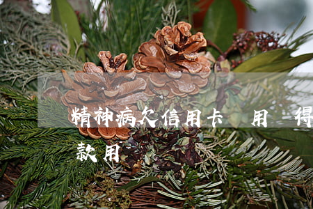 精神病欠信用卡還用嗎(得了精神病信用卡欠款用還嗎)