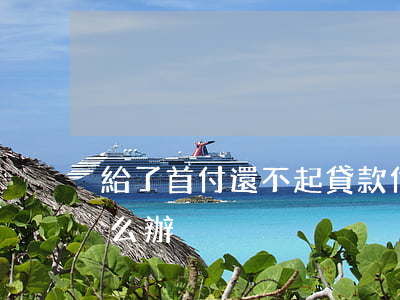 給了首付還不起貸款(付了首付還不了貸款怎么辦)