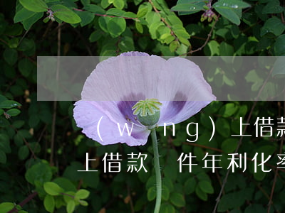 網(wǎng)上借款軟件(網(wǎng)上借款軟件年利化率多少算可以)