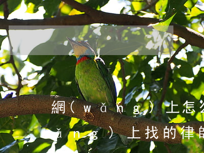 網(wǎng)上怎么找靠譜的律師(網(wǎng)上找的律師靠譜嗎)