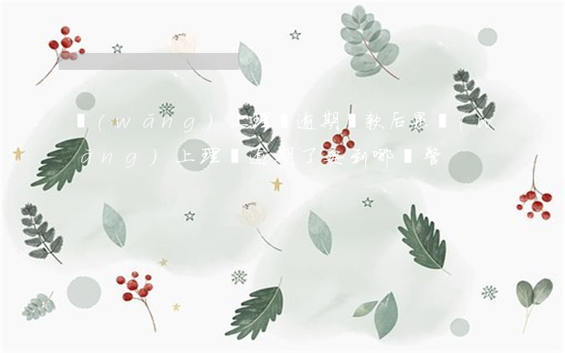 網(wǎng)上理財逾期還款后果(網(wǎng)上理財逾期了要到哪報警)