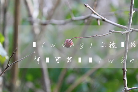 網(wǎng)上被騙找網(wǎng)上律師可靠嗎(網(wǎng)上被騙起訴是否需要律師)