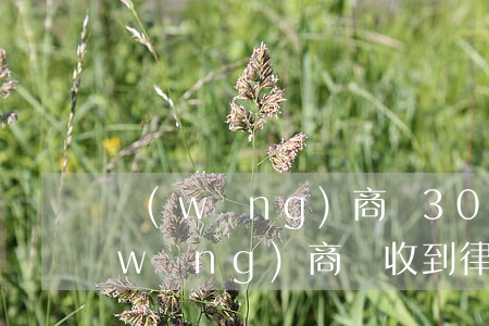 網(wǎng)商貸30萬逾期律師函(網(wǎng)商貸收到律師函多久會起訴)