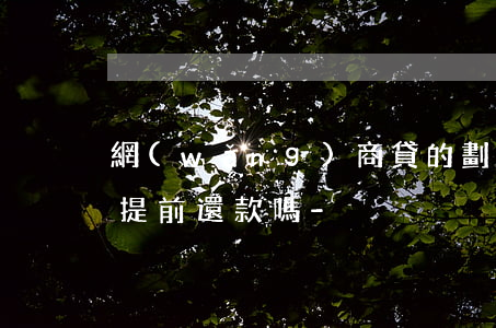 網(wǎng)商貸的劃款計(jì)劃能提前還款嗎-