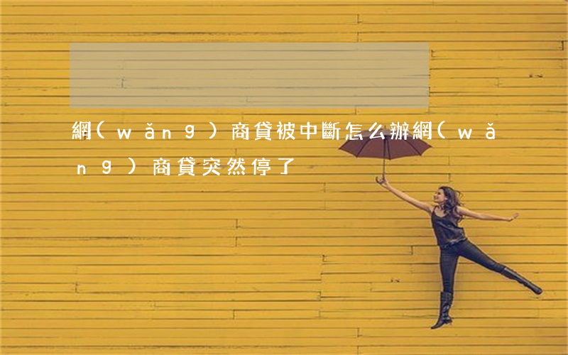 網(wǎng)商貸被中斷怎么辦（網(wǎng)商貸突然停了）