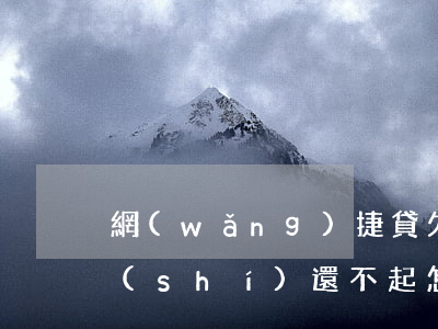 網(wǎng)捷貸欠8萬(wàn)暫時(shí)還不起怎么辦-網(wǎng)捷貸欠8萬(wàn)暫時(shí)還不起怎么辦呢
