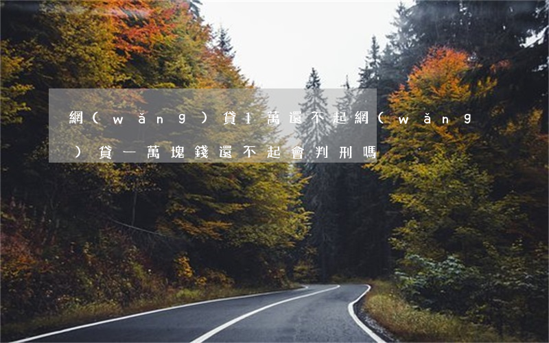 網(wǎng)貸1萬還不起 網(wǎng)貸一萬塊錢還不起會判刑嗎